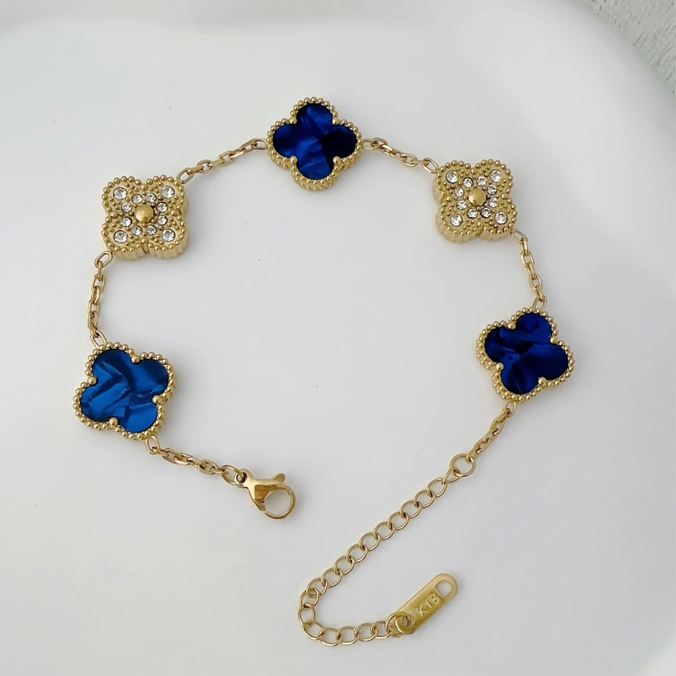Flower Bracelet - Blue Diamond