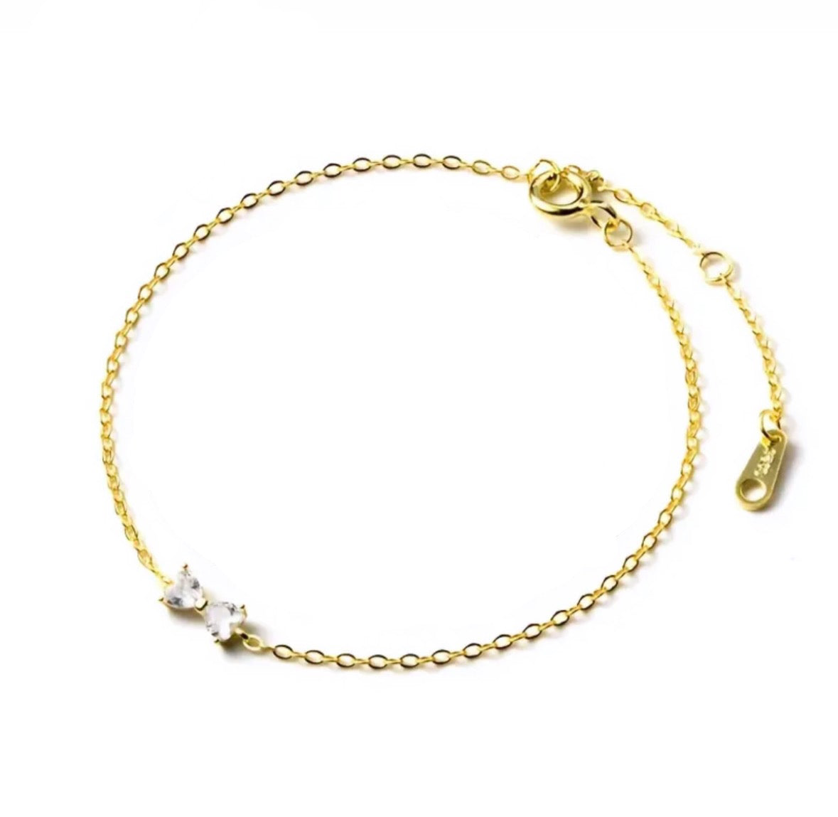 Dainty Double Heart Bracelet