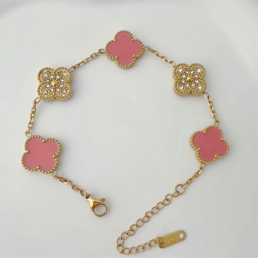 Flower Bracelet - Pink Diamond